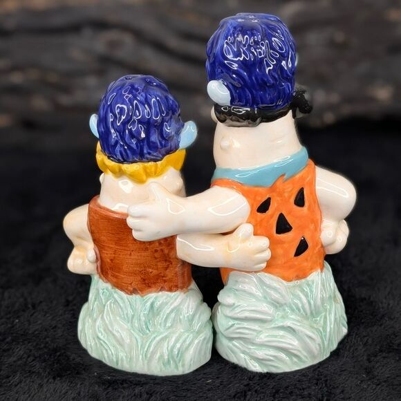 Vintage Fred Flintstone and Barney Rubble Salt & Pepper Shakers - Hanna Barbera - Picture 2 of 11